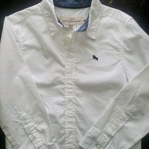 Boys white collared button up shirt